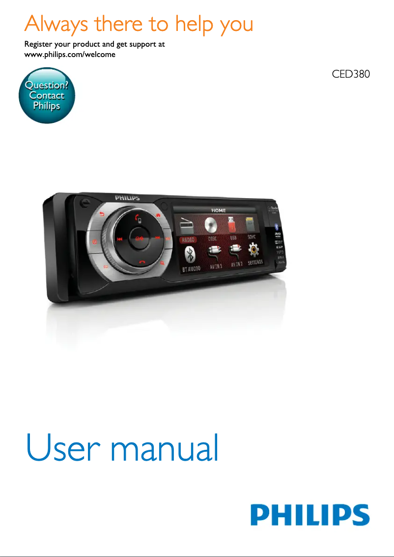 Page 1 de la notice Manuel utilisateur Philips CarStudio CED380