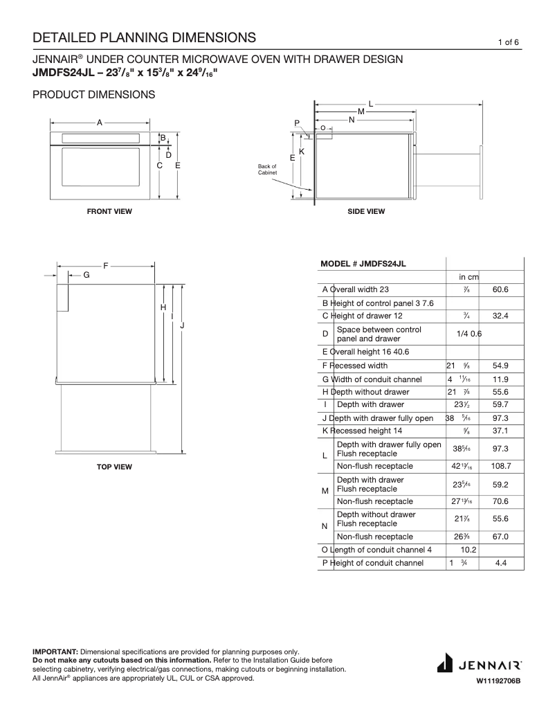 Page n°1 - Mode d'emploi JennAir JMDFS24GL