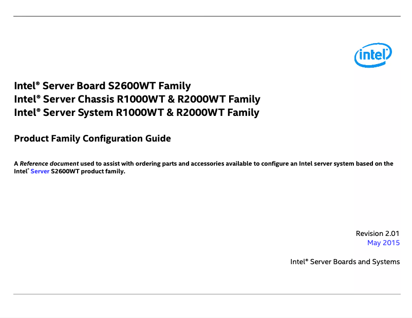 Page 1 de la notice Manuel utilisateur Intel R1208WT2GS