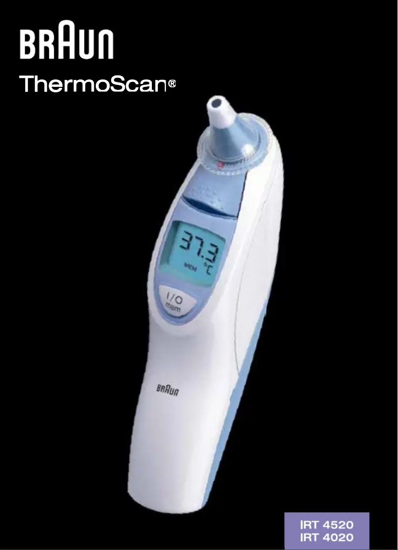 Page 1 de la notice Manuel utilisateur Braun ThermoScan IRT 4020 