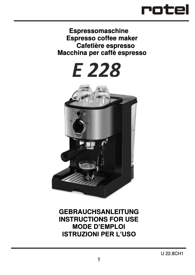 Image de la première page du manuel de l'appareil E 228