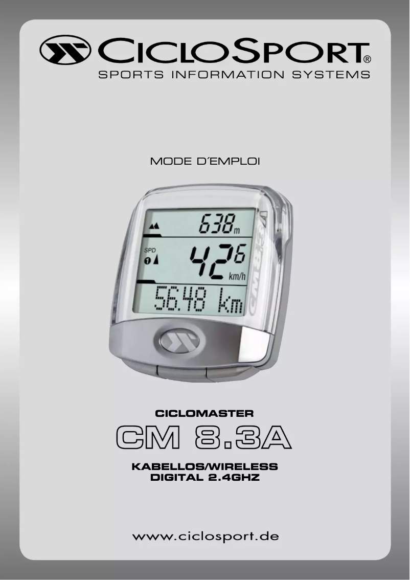 Página 1 del manual Manual de usuario Ciclo CicloMaster CM 8.3A