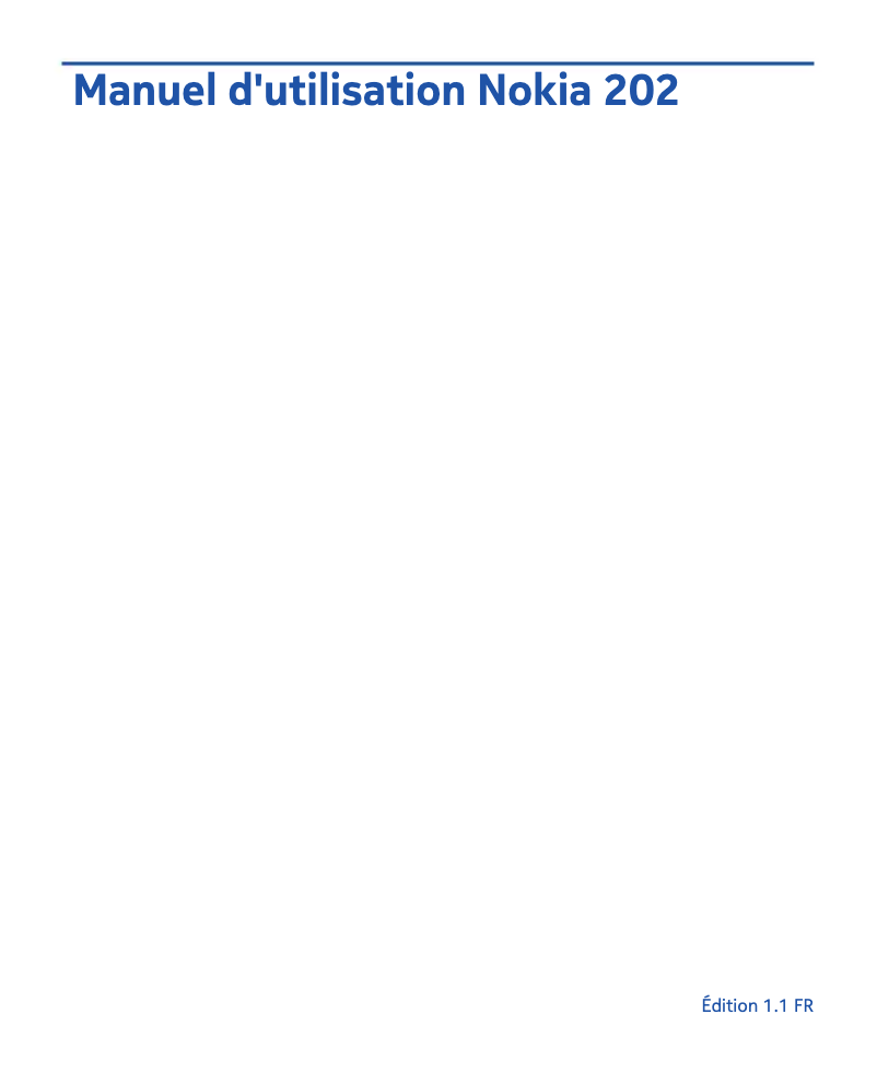 Page n°1 - Manuel utilisateur Nokia 202