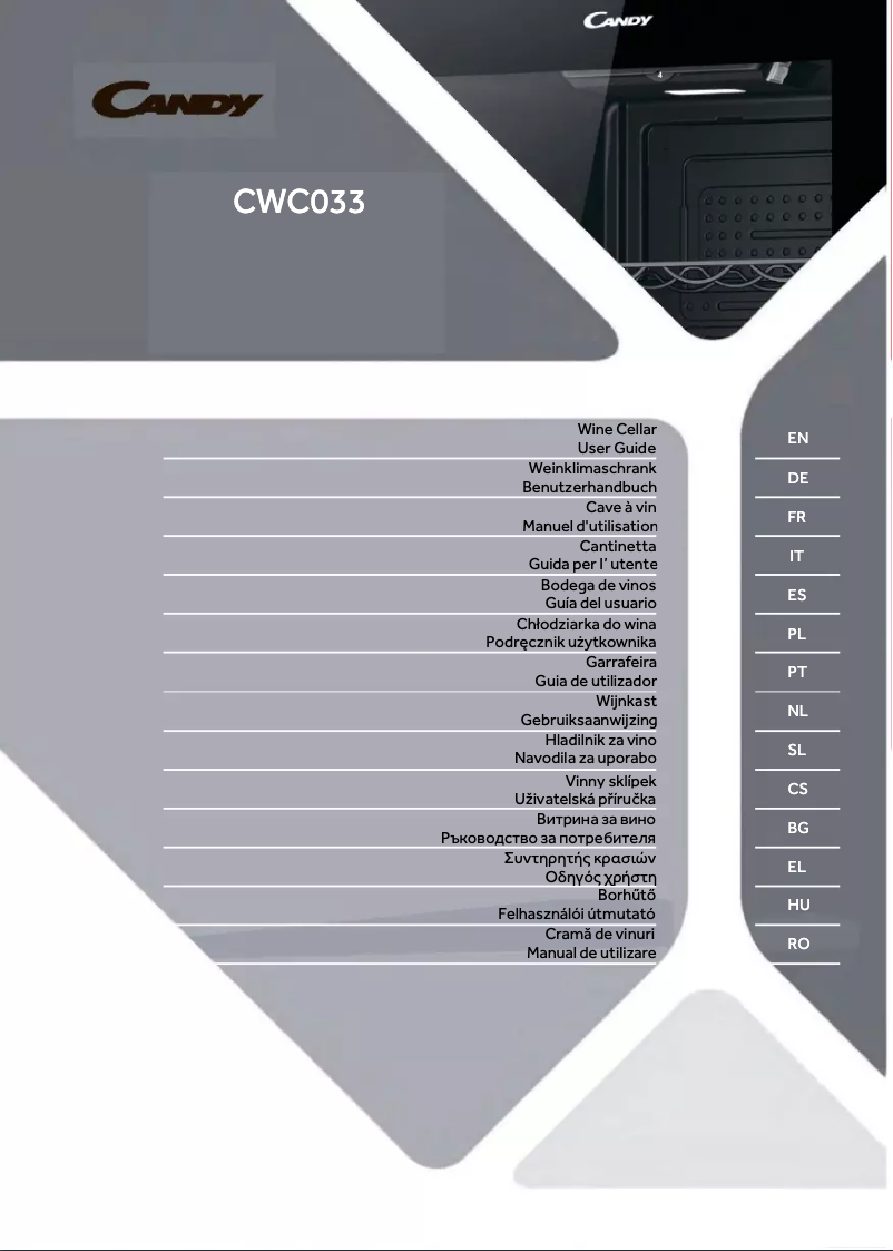 Page n°1 - Manuel utilisateur Candy CWC033M