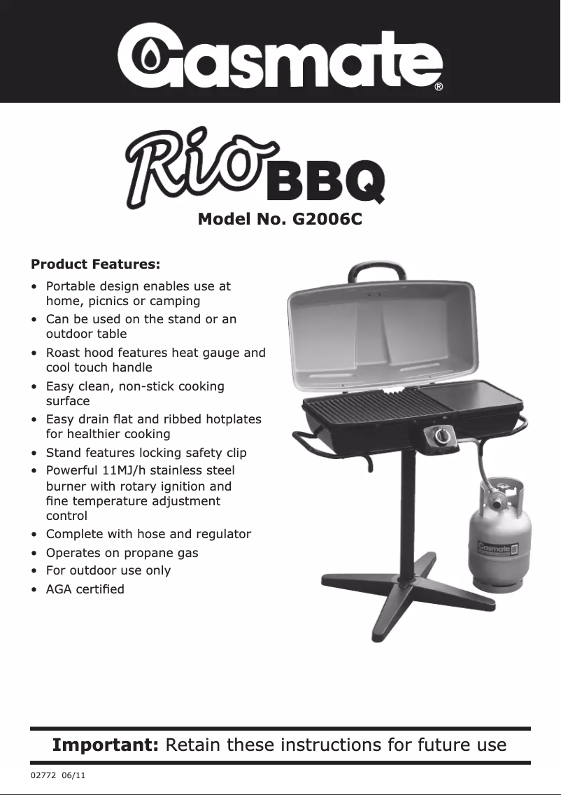 Image de la première page du manuel de l'appareil Rio G2006C