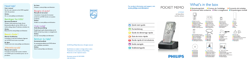 Page 1 de la notice Manuel utilisateur Philips Digital Voice Tracer LFH 620