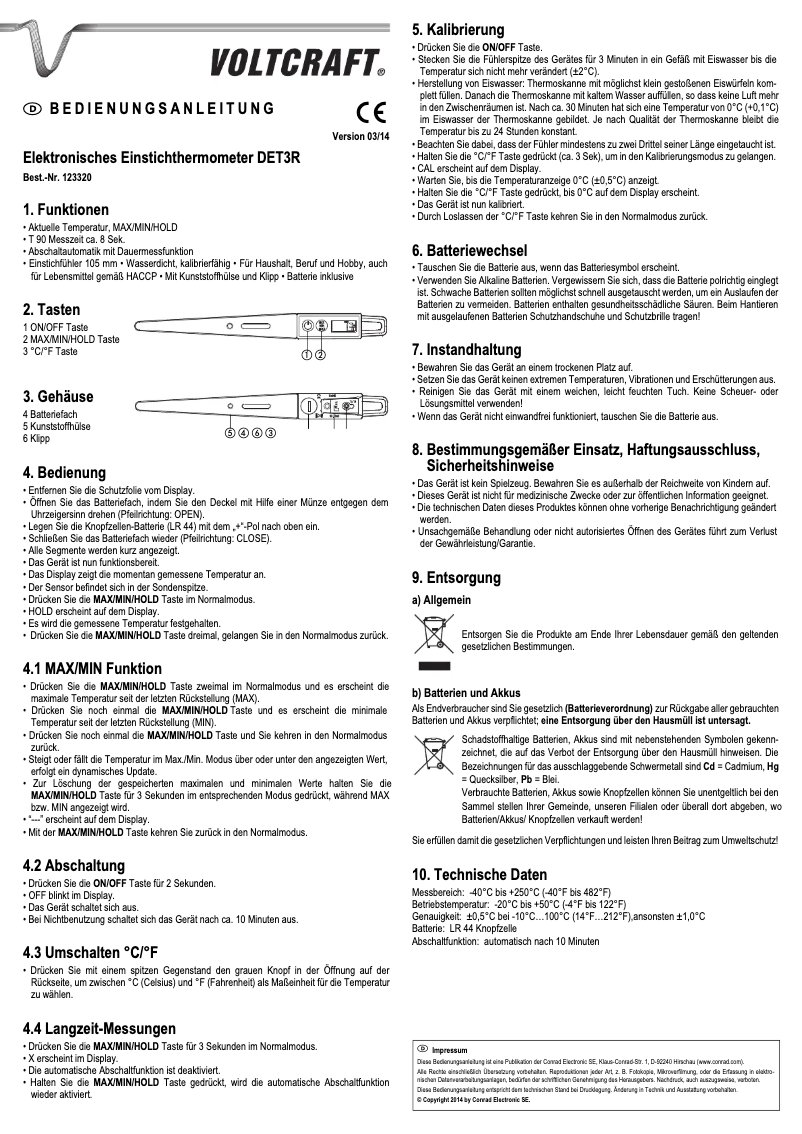 Image de la première page du manuel de l'appareil DET3R