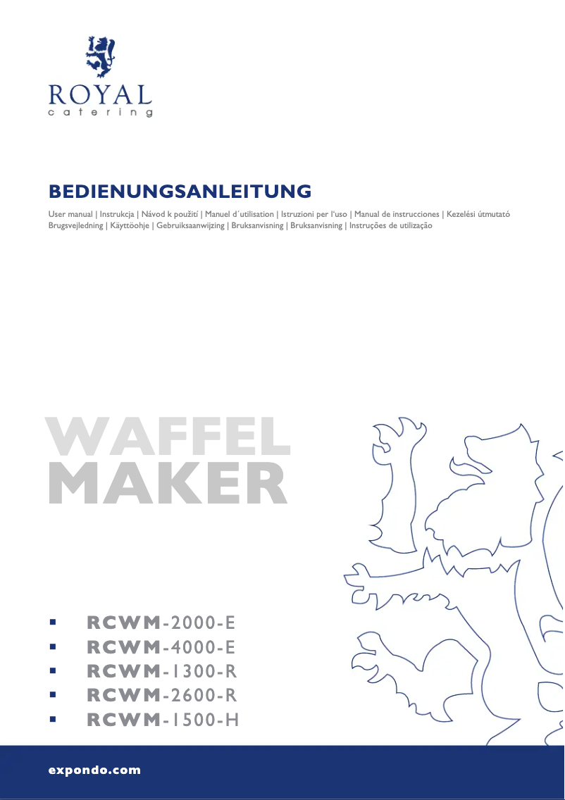 Page n°1 - Manuel utilisateur Royal Catering RCWM-2000-E