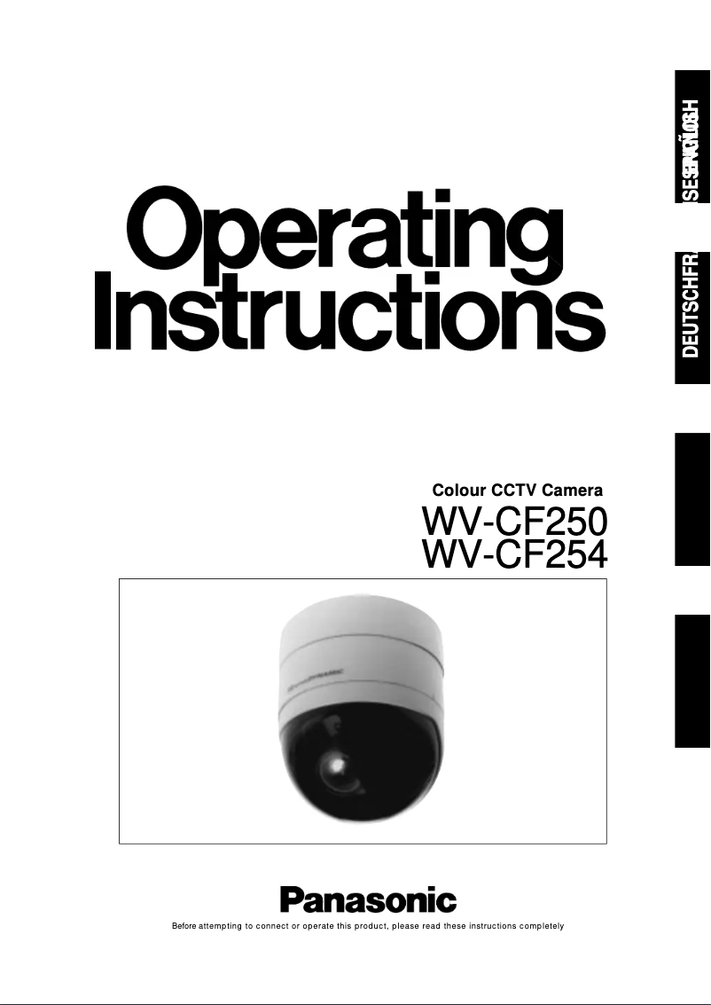 Image de la première page du manuel de l'appareil WV-CF250
