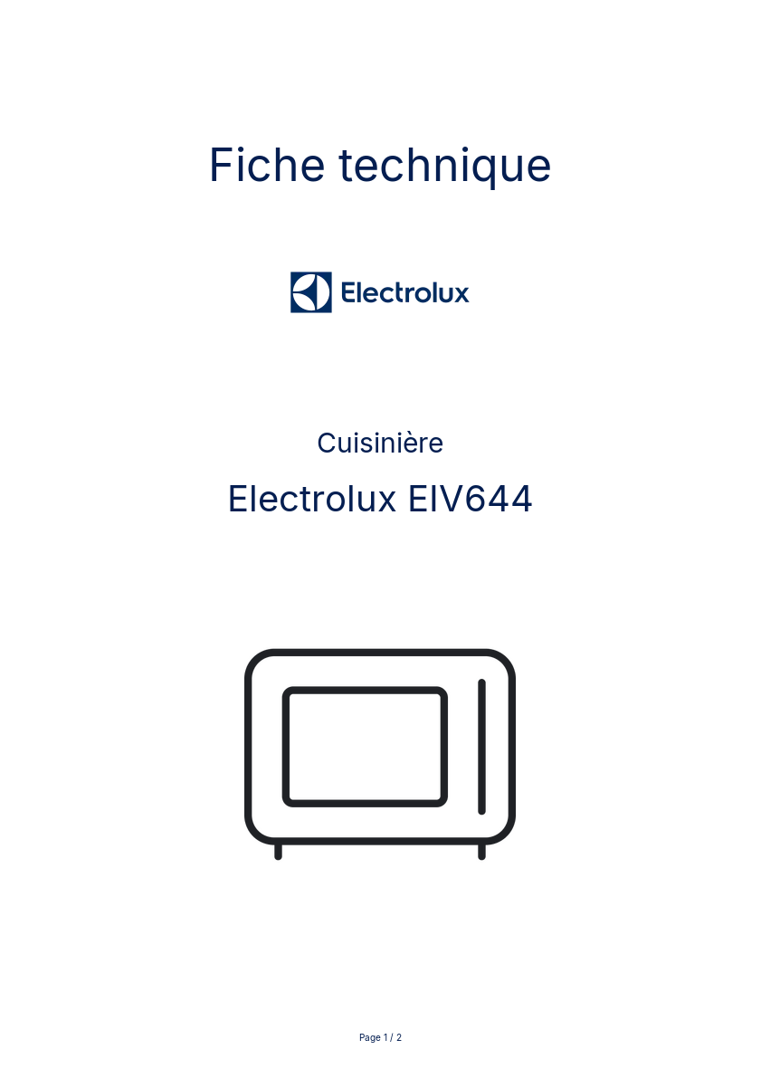 Image de la première page du manuel de l'appareil EIV644