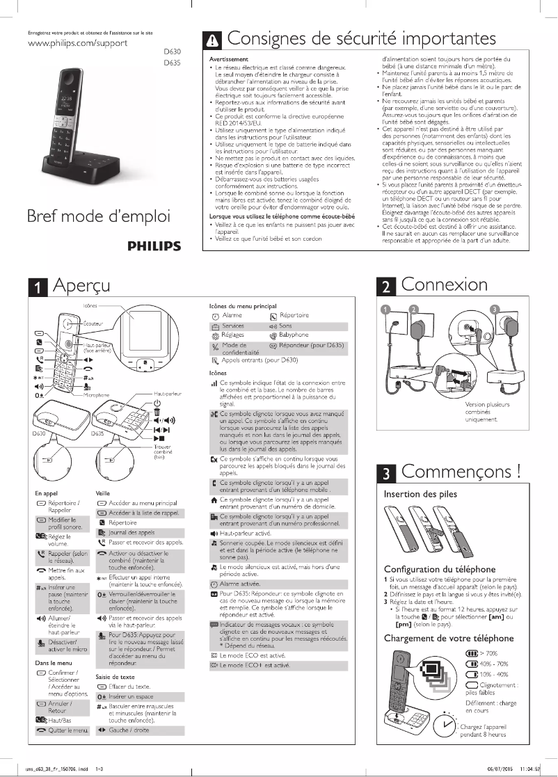 Página 1 del manual Guía de inicio rápido Philips D6352W