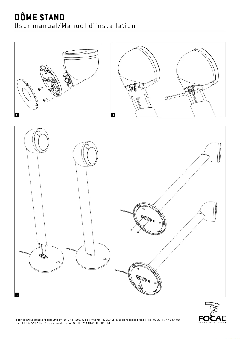 Imagen de la primera página del manual del dispositivo Dôme Stand