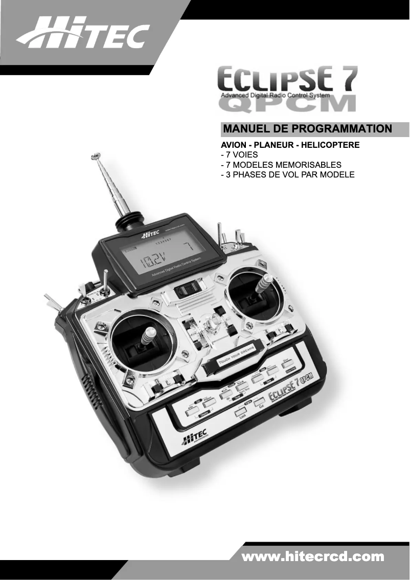 Page 1 de la notice Manuel utilisateur Hitec Eclipse 7