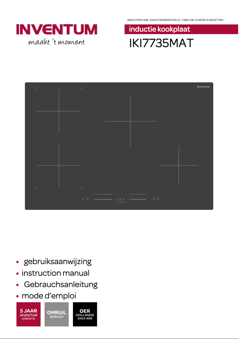 Page 1 de la notice Manuel utilisateur Inventum IKI7735MAT