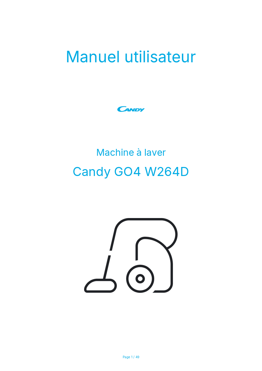 Image de la première page du manuel de l'appareil GO4 W264D