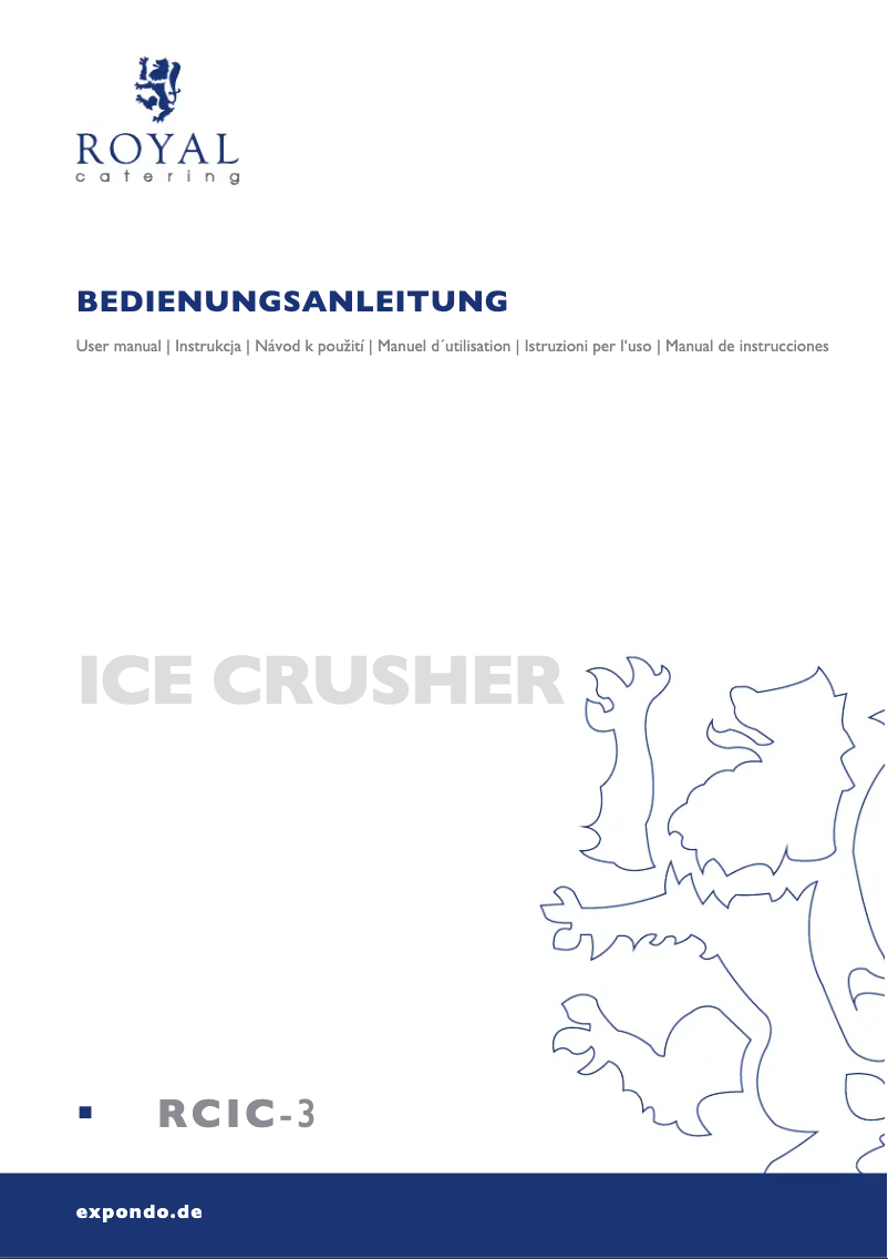 Page n°1 - Manuel utilisateur Royal Catering RCIC-3