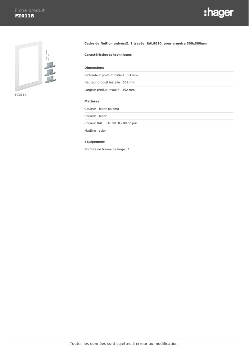 Image de la première page du manuel de l'appareil FZ011B