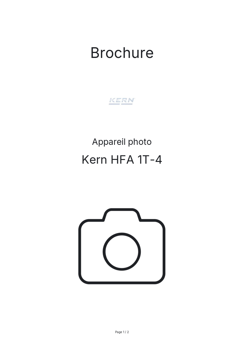 Page n°1 - Brochure Kern HFA 1T-4