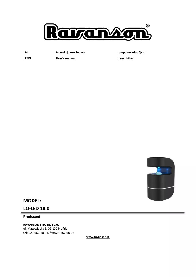 Image de la première page du manuel de l'appareil LO-LED 10.0