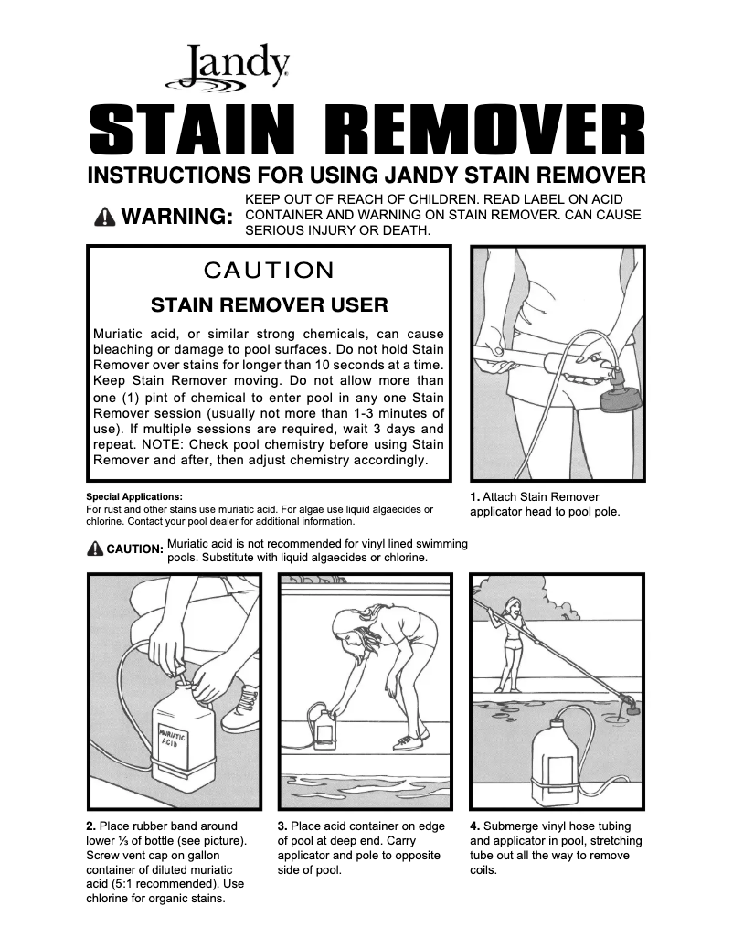Page n°1 - Manuel utilisateur JANDY Stain Remover