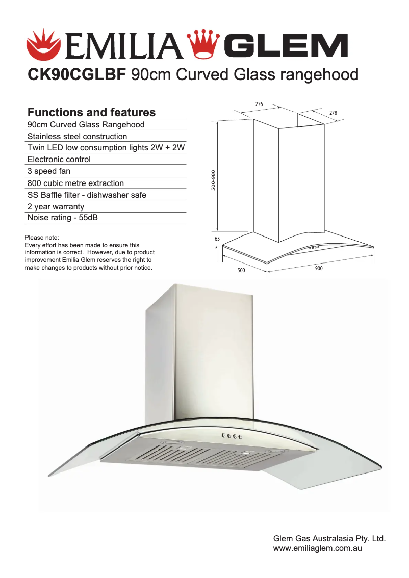 Page 1 de la notice Manuel utilisateur Glem Gas CK90CGLBF