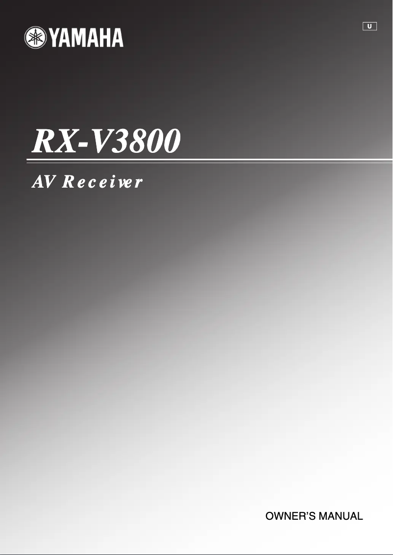 Image de la première page du manuel de l'appareil RX-V3800