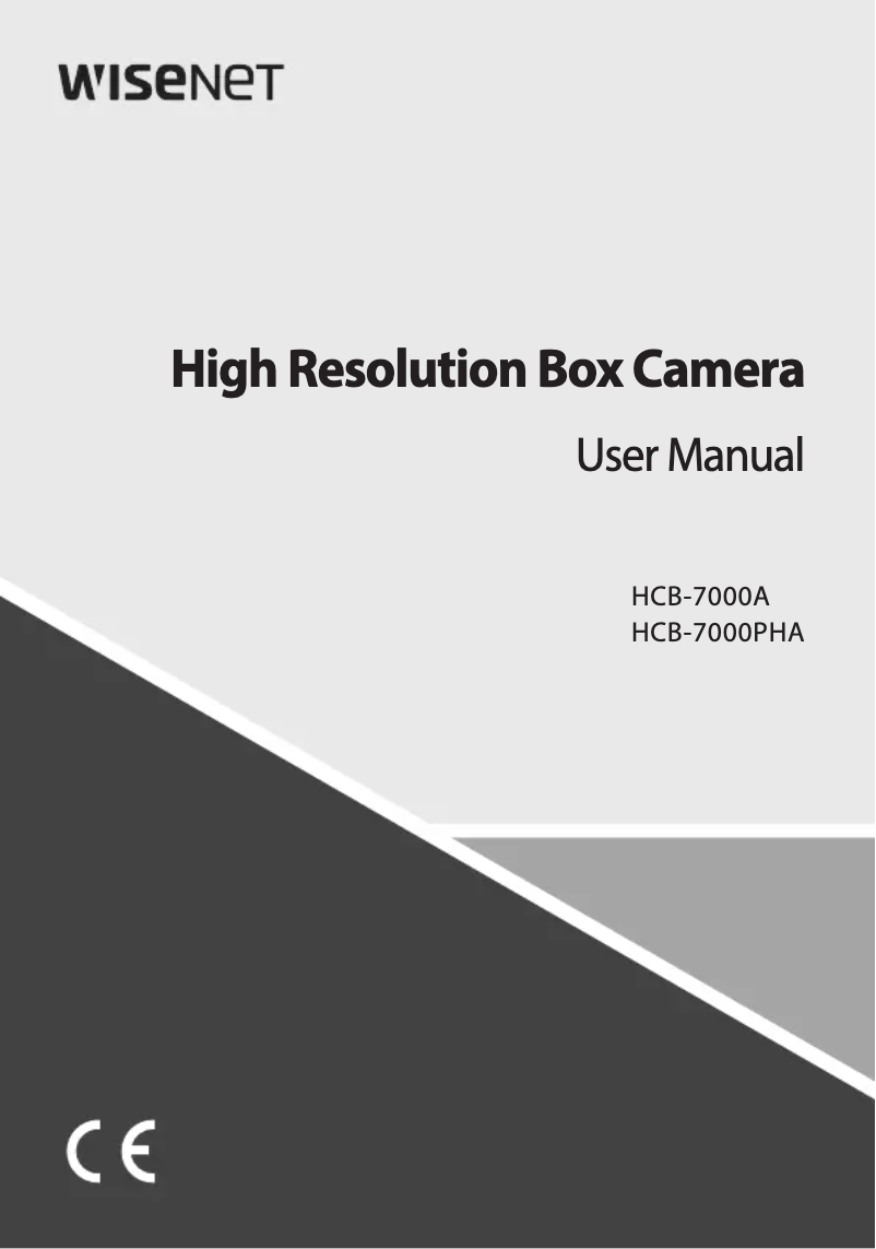 Page 1 de la notice Manuel utilisateur Wisenet HCB-7000A