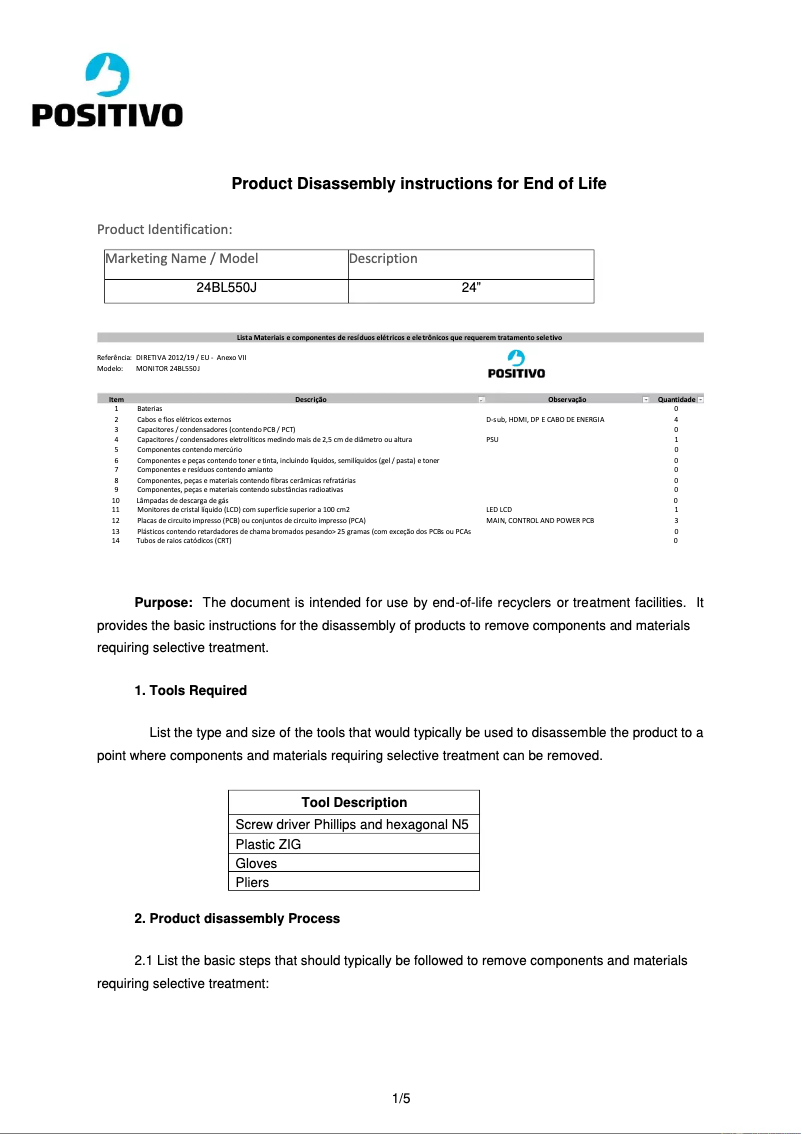 Image de la première page du manuel de l'appareil 24BL550J