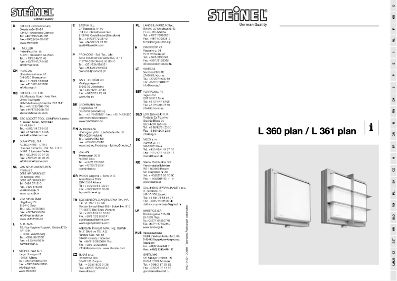 Page 1 de la notice Manuel utilisateur Steinel L 360 S