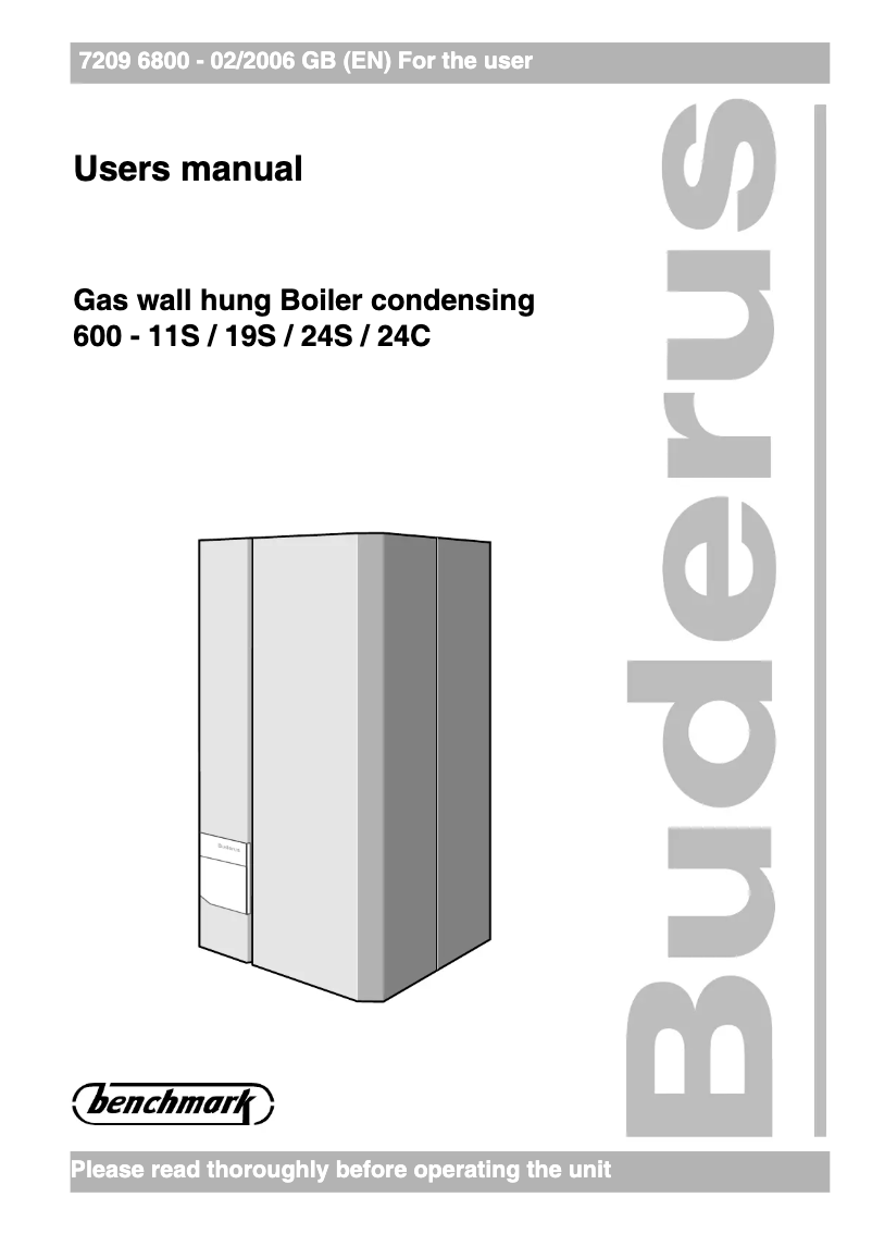 Page n°1 - Manuel utilisateur Buderus 600-11S