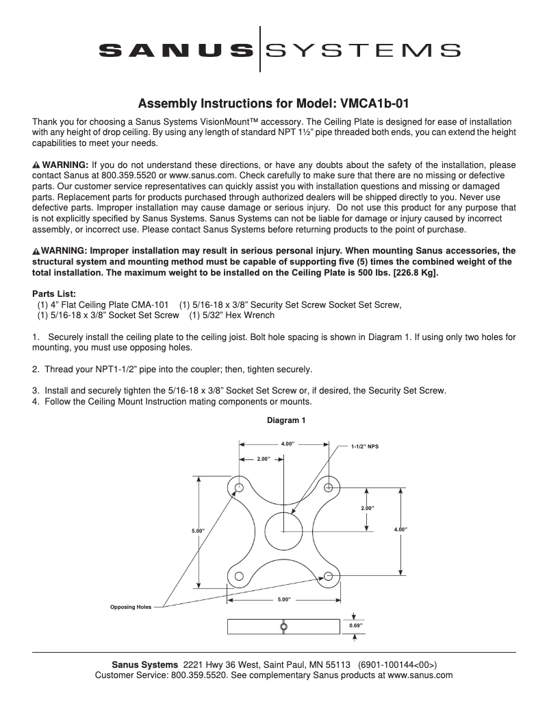 Image de la première page du manuel de l'appareil VMCA1