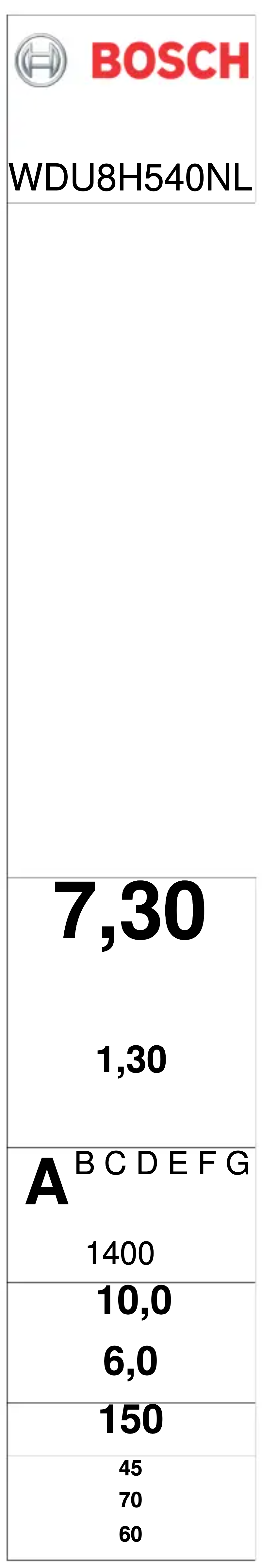 Page n°1 - Label énergétique Bosch WDU8H540NL