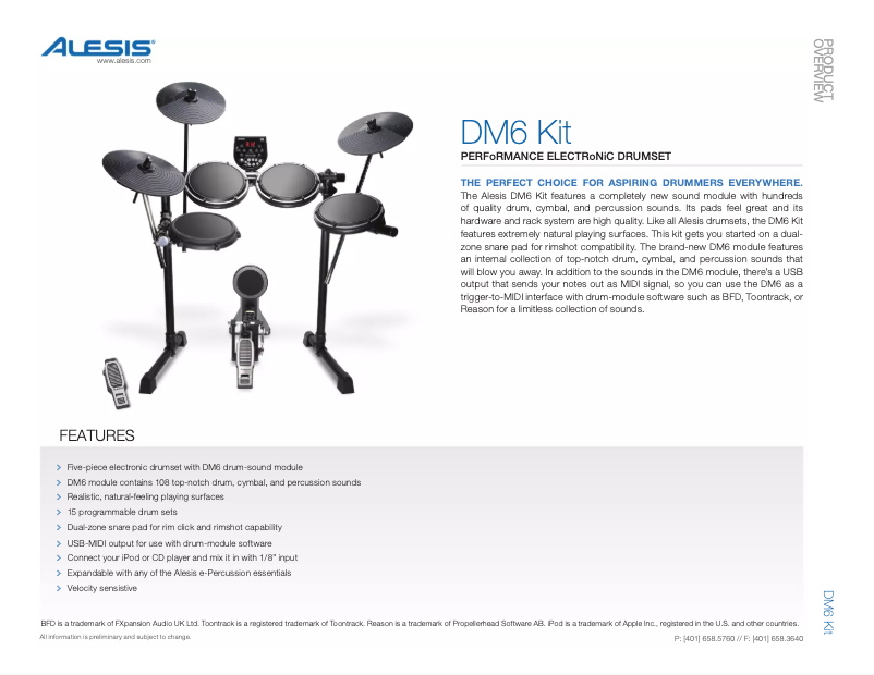 Image de la première page du manuel de l'appareil DM6 Kit