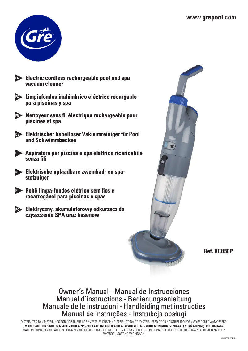 Image de la première page du manuel de l'appareil VCB50P