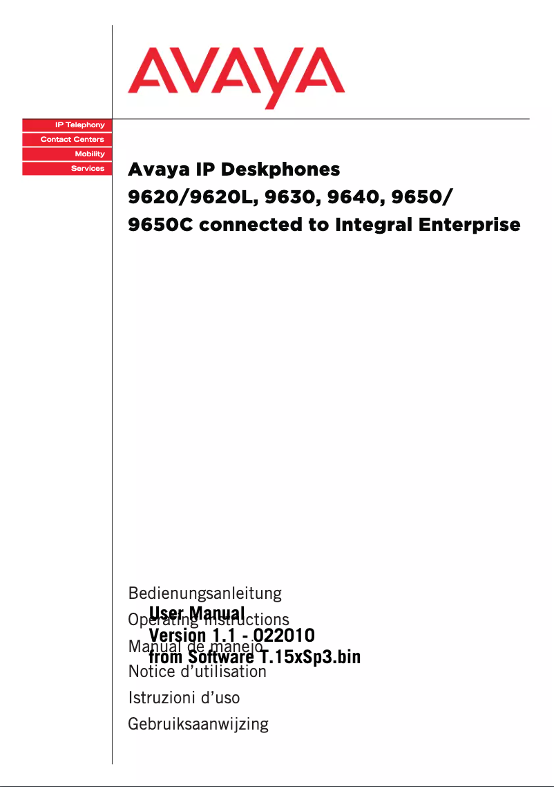 Image de la première page du manuel de l'appareil Deskphone 9650