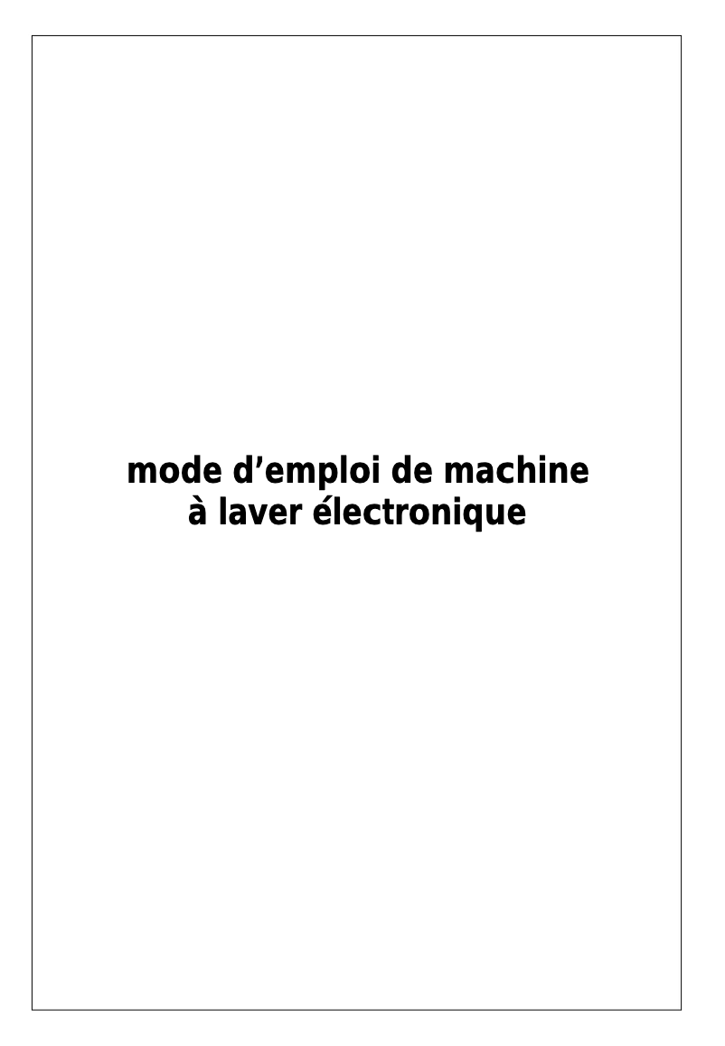 Page n°1 - Manuel utilisateur AYA ALF1006W