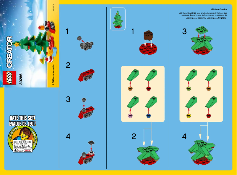 Page 1 de la notice Manuel utilisateur Lego Christmas Tree 30286