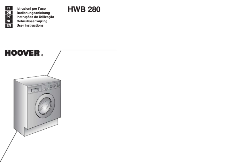 Page n°1 - Manuel utilisateur Hoover HWB 280-80