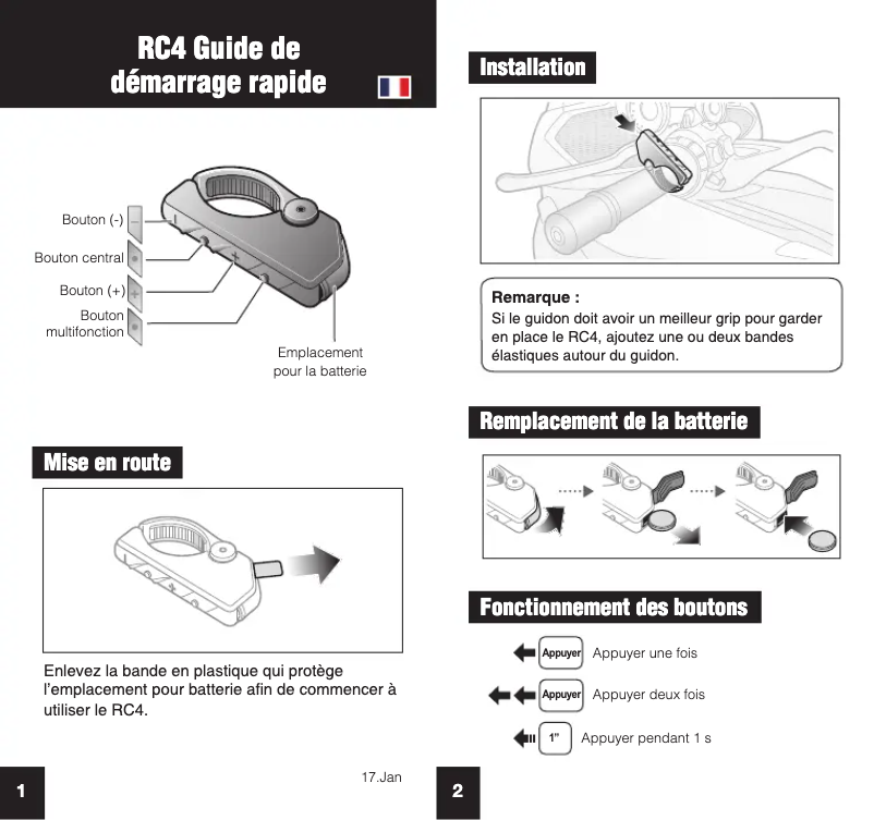 Image de la première page du manuel de l'appareil RC4