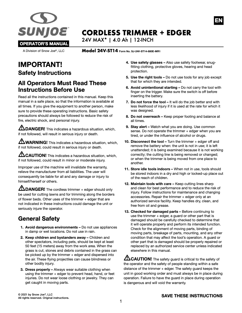 Image de la première page du manuel de l'appareil 24V-ST14B