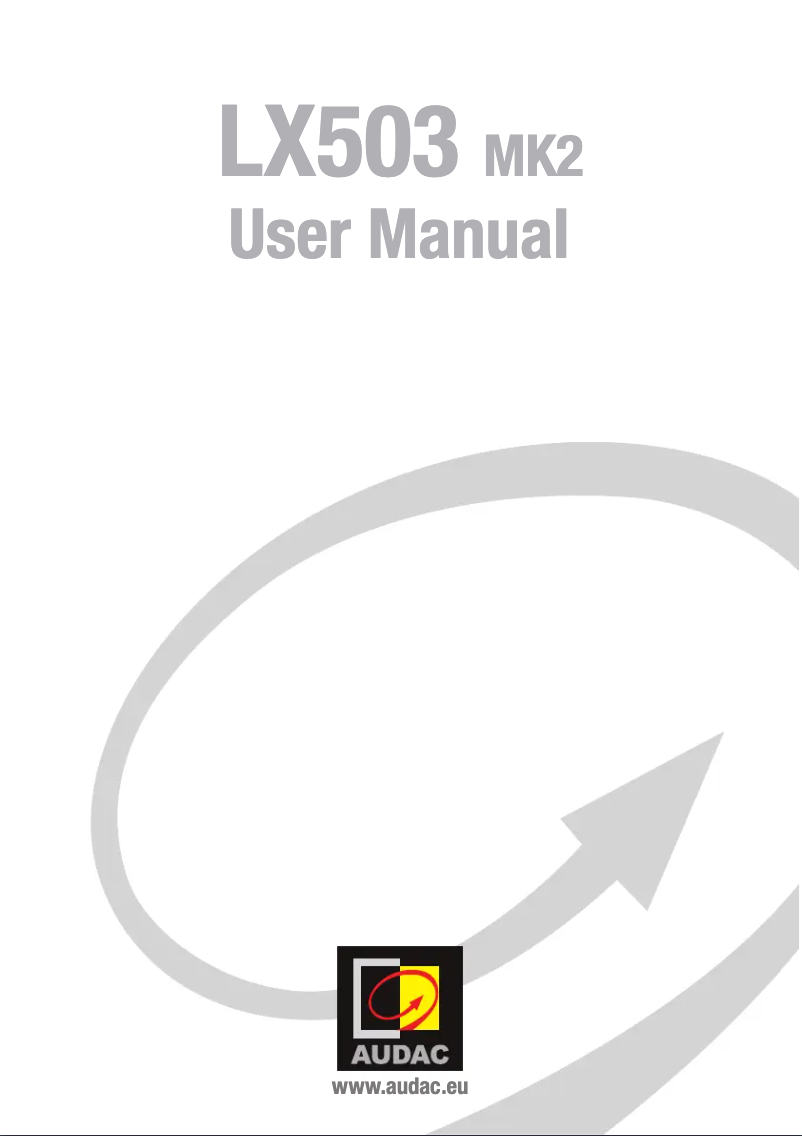 Page n°1 - Manuel utilisateur Audac LX503MK2