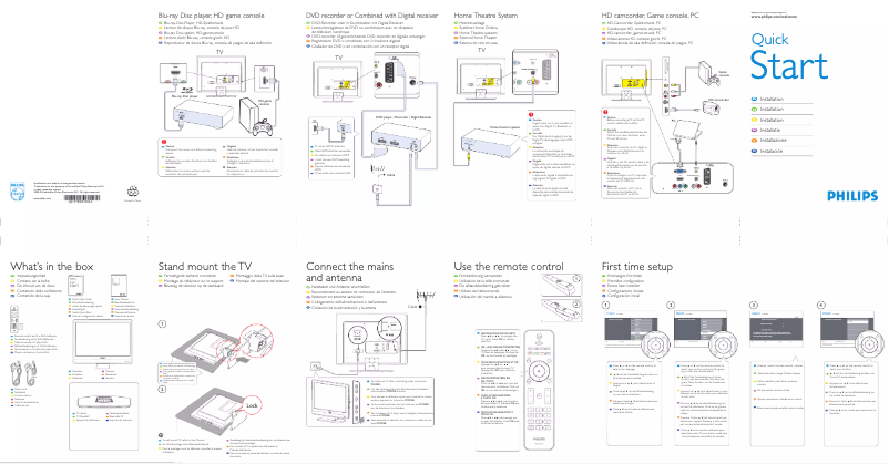 Page 1 de la notice Guide de démarrage rapide Philips 22PFL3403D