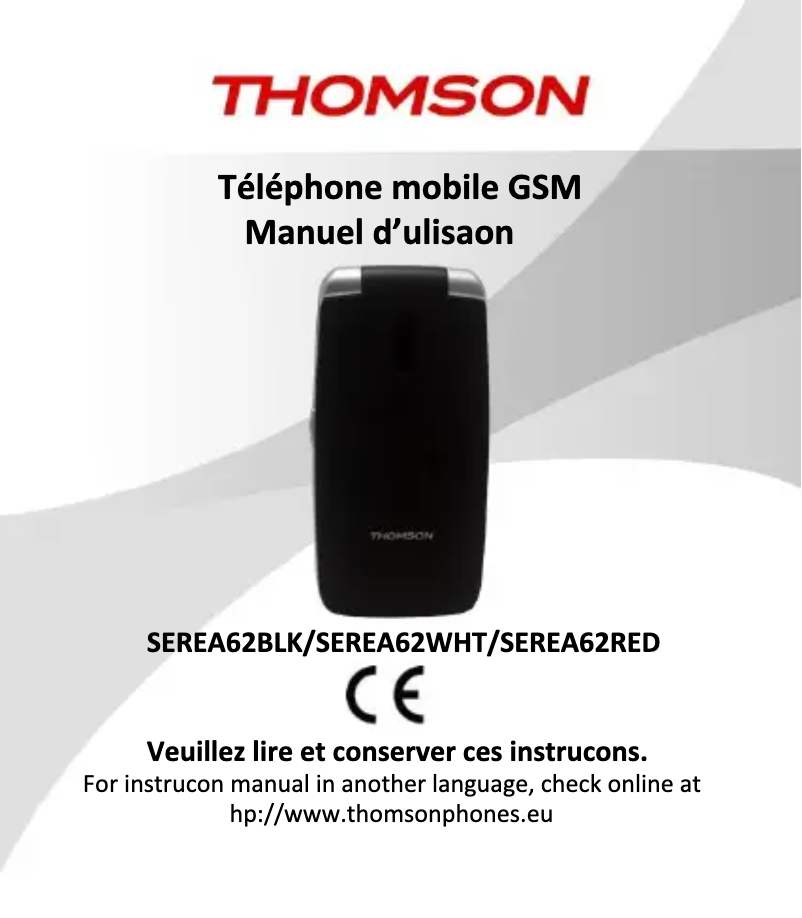 Page 1 de la notice Manuel utilisateur Thomson Serea 62