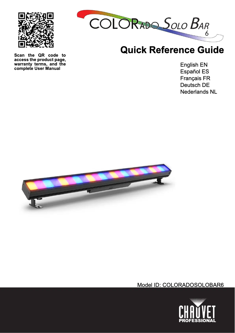 Page 1 de la notice Manuel utilisateur Chauvet COLORado Solo Bar 6