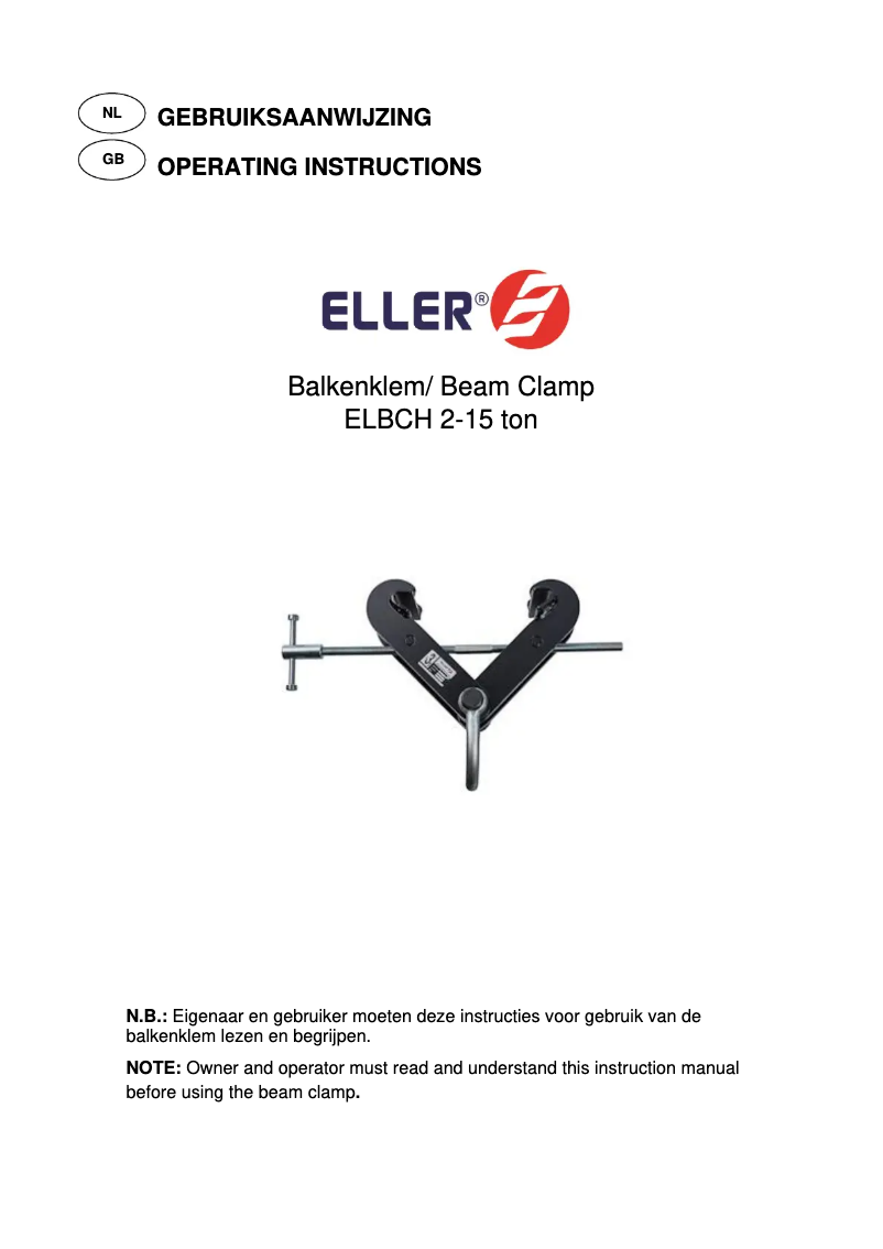 Page n°1 - Manuel utilisateur Eller ELBCH