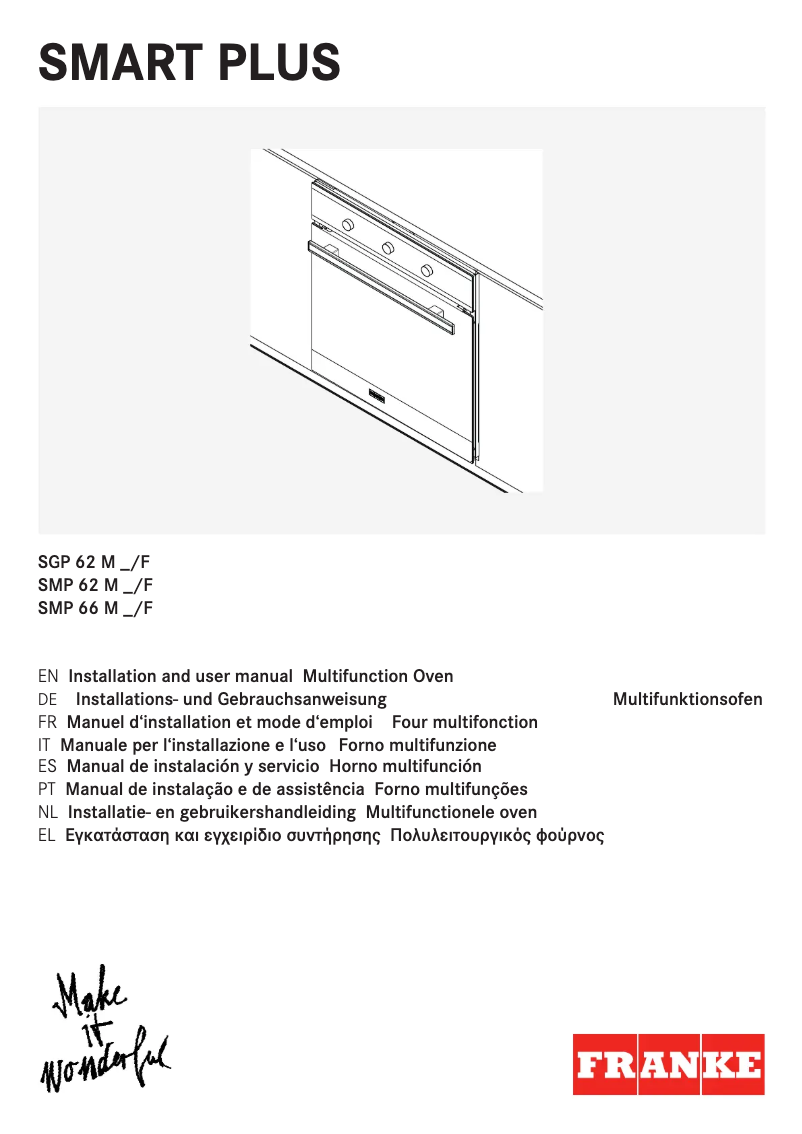 Page 1 de la notice Manuel utilisateur Franke SGP 62 M BK/F