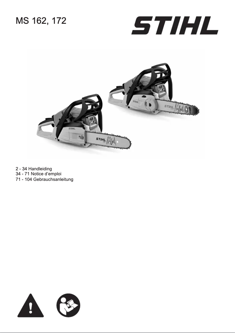 Page 1 de la notice Manuel utilisateur Stihl MS 162