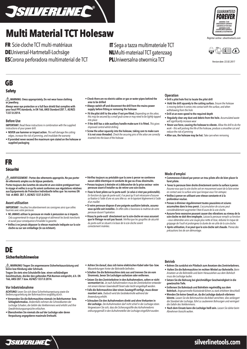 Page n°1 - Manuel utilisateur Silverline 858538