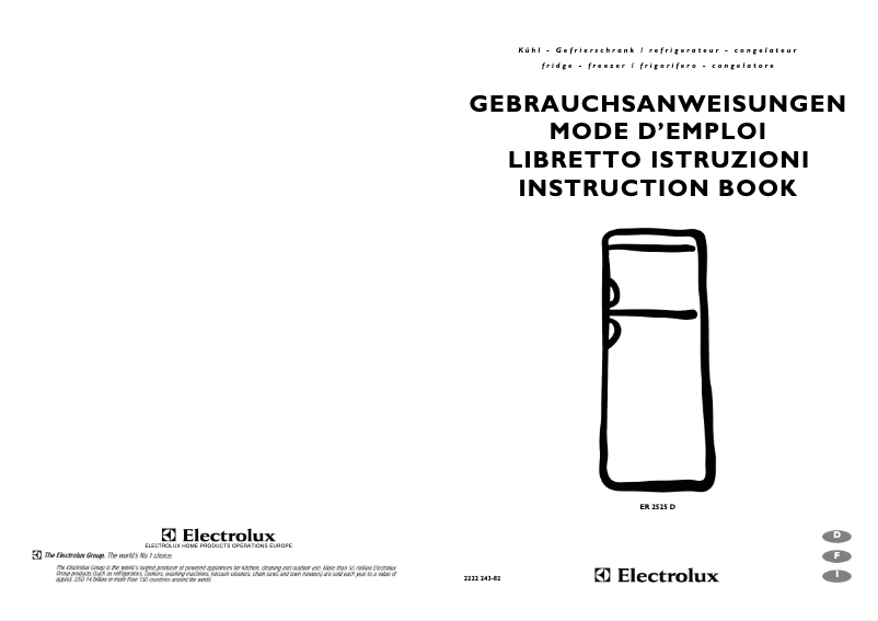 Image de la première page du manuel de l'appareil ER 2525 D