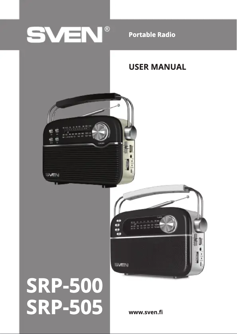 Page 1 de la notice Manuel utilisateur Sven SRP-500